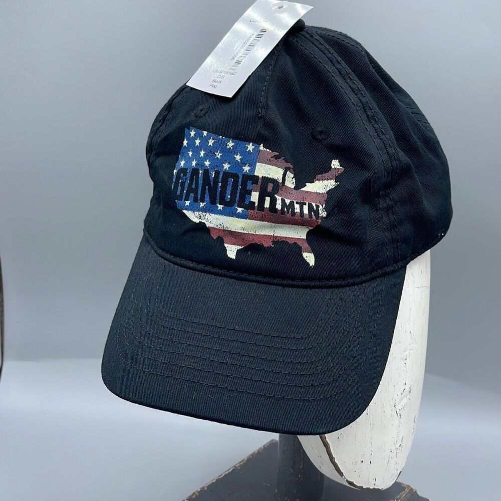 NWT Gander Mountain red white blue USA map front baseball cap